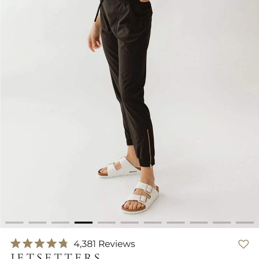 Black Jogger Pants with Gold Zipper